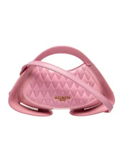 Pre-owned Balmain Leather Shoulder Bag In Pink