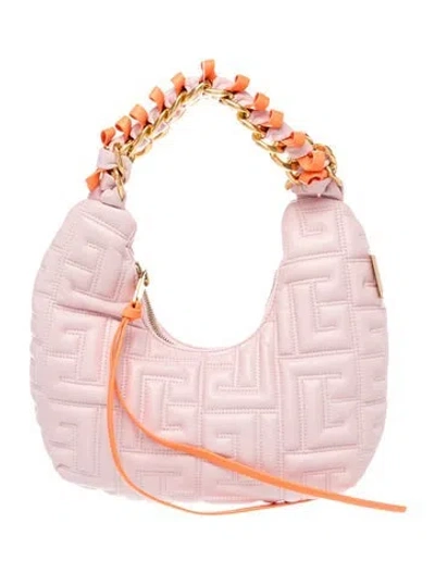 Pre-owned Balmain Leather Shoulder Bag In Pink