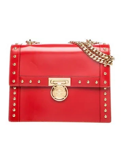 Pre-owned Balmain Leather Shoulder Bag In Red