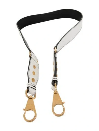 Pre-owned Balmain Leather Shoulder Bag Strap In White