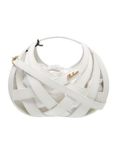 Pre-owned Balmain Leather Shoulder Bag In White