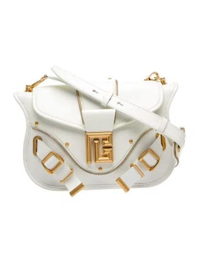 Pre-owned Balmain Leather Shoulder Bag In White