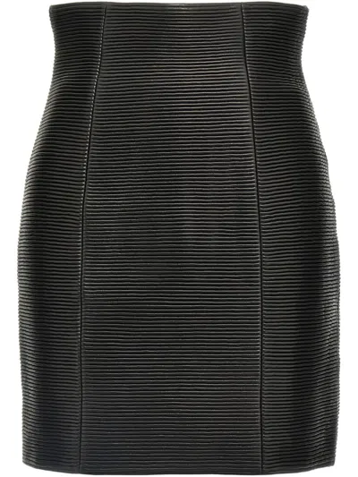 BALMAIN LEATHER SKIRT