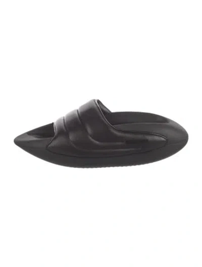 Pre-owned Balmain Leather Slides In Black