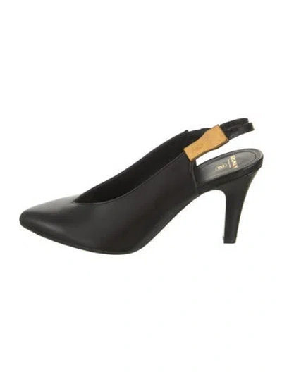 Pre-owned Balmain Leather Slingback Pumps In Multi