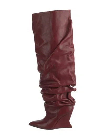 Pre-owned Balmain Leather Slouch Boots In Multi