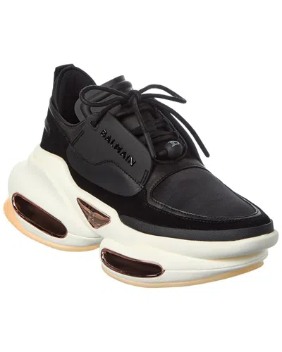 Balmain Leather Sneaker In Black