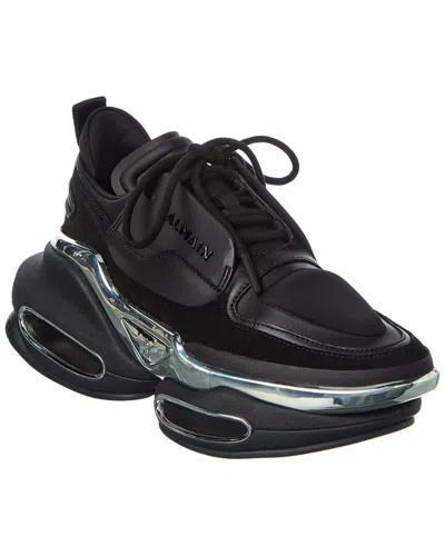 Balmain Leather Sneaker In Black