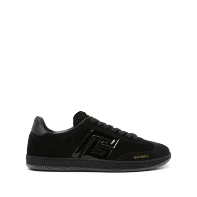 Balmain Leather Sneakers In Black