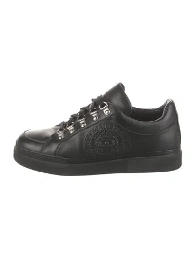 Pre-owned Balmain Leather Sneakers In Black