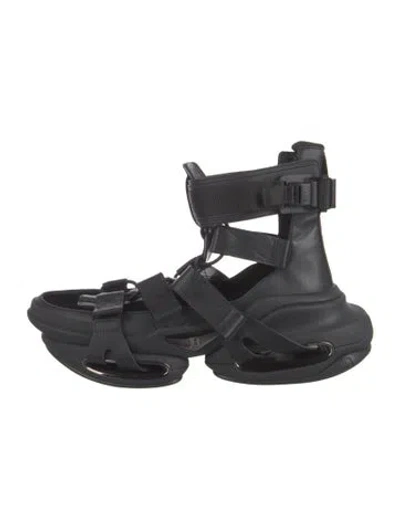 Pre-owned Balmain Leather Sneakers In Black