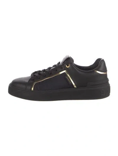 Pre-owned Balmain Leather Sneakers In Black
