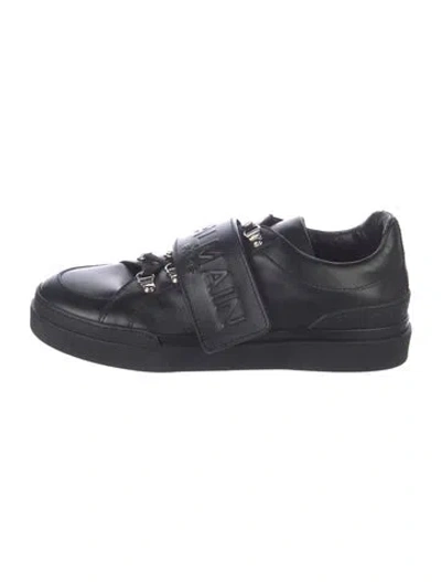 Pre-owned Balmain Leather Sneakers In Black