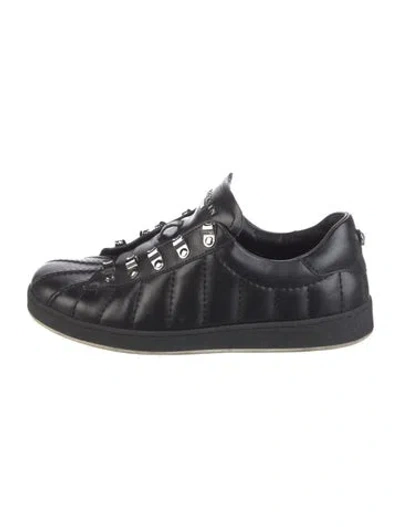 Pre-owned Balmain Leather Sneakers In Black