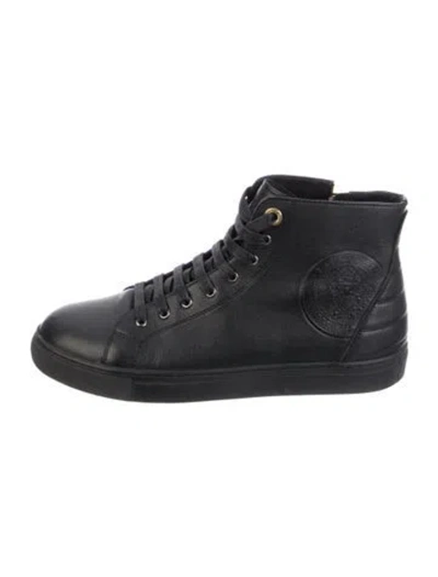 Pre-owned Balmain Leather Sneakers In Black