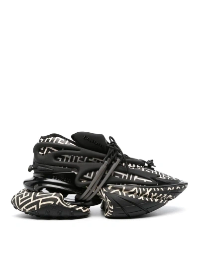 Balmain Leather Sneakers In Black