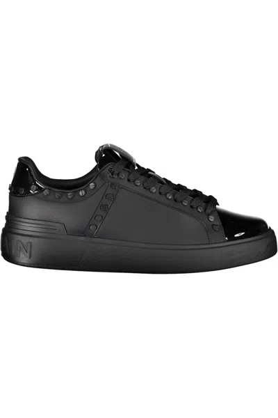 Balmain Leather Sneakers In Black