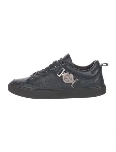 Pre-owned Balmain Leather Sneakers In Blue
