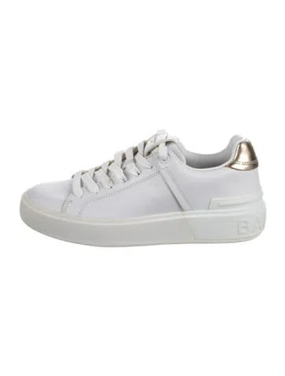 Pre-owned Balmain Leather Sneakers In White
