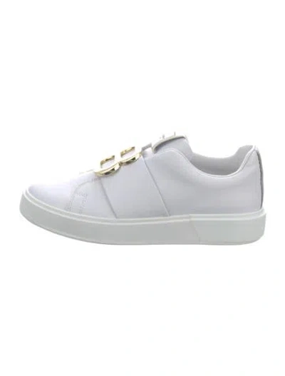 Pre-owned Balmain Leather Sneakers In White
