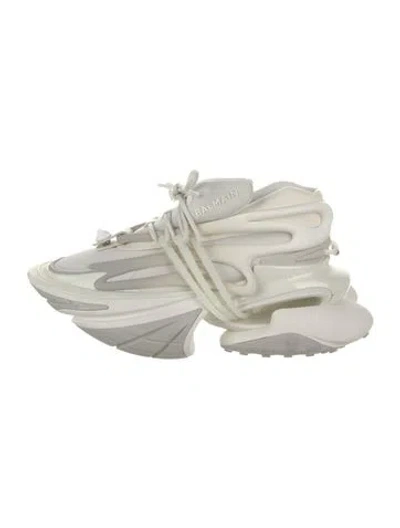 Pre-owned Balmain Leather Sneakers In White