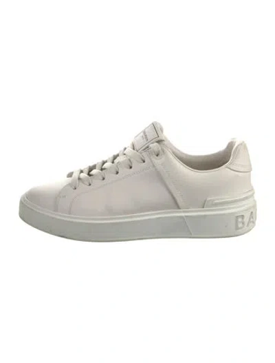 Pre-owned Balmain Leather Sneakers In White