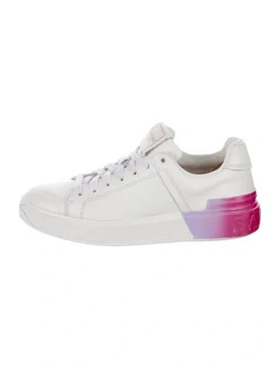 Pre-owned Balmain Leather Sneakers In White
