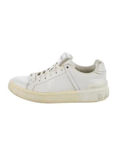 Pre-owned Balmain Leather Sneakers In White