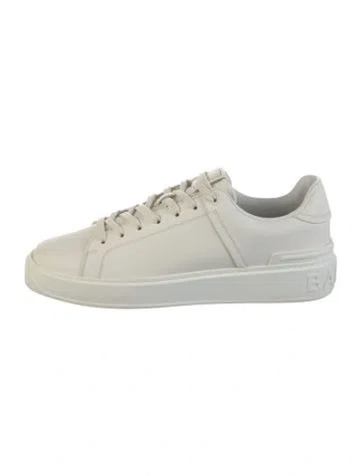 Pre-owned Balmain Leather Sneakers In White