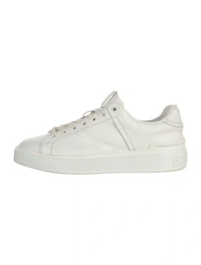 Pre-owned Balmain Leather Sneakers In White