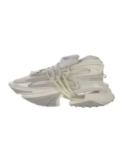 Pre-owned Balmain Leather Sneakers In White