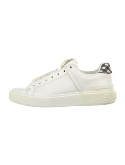 Pre-owned Balmain Leather Sneakers In White