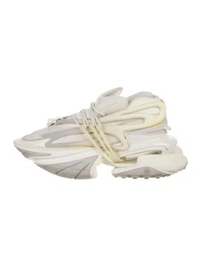 Pre-owned Balmain Leather Sneakers In White