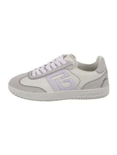 Pre-owned Balmain Leather Sneakers In White