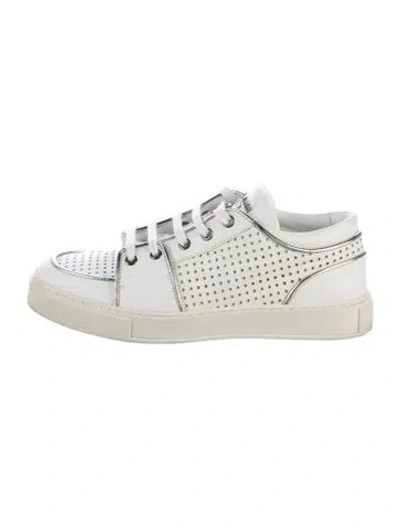 Pre-owned Balmain Leather Sneakers In White