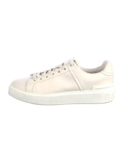 Pre-owned Balmain Leather Sneakers In White