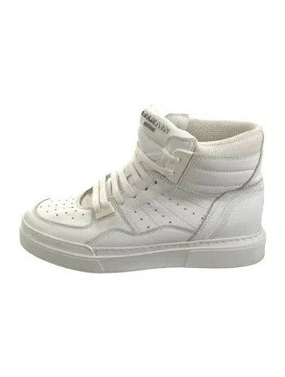Pre-owned Balmain Leather Sneakers In White