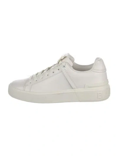 Pre-owned Balmain Leather Sneakers In White