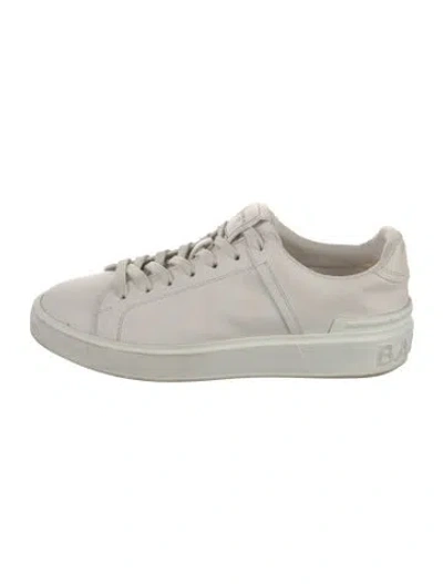 Pre-owned Balmain Leather Sneakers In White