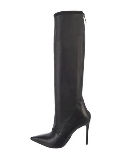 Pre-owned Balmain Leather Sock Boots In Black