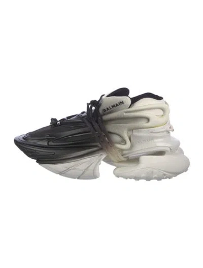 Pre-owned Balmain Leather Tie-dye Print Sneakers In Black