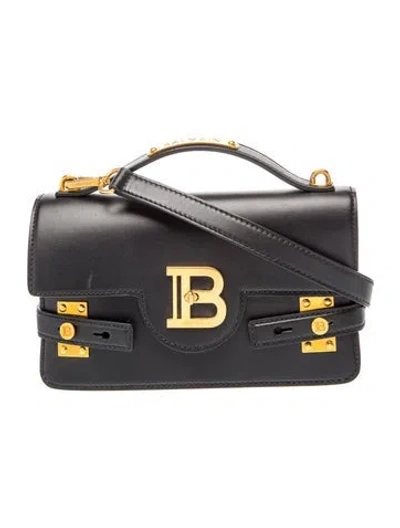 Pre-owned Balmain Leather Top Handle Bag In Black