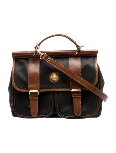 Pre-owned Balmain Leather Top Handle Bag In Brown