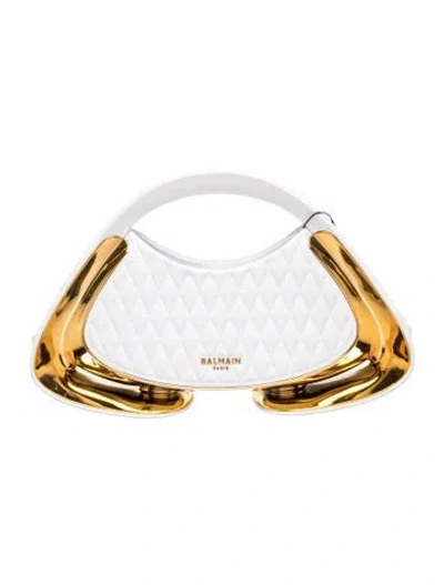 Pre-owned Balmain Leather Top Handle Bag In Multi