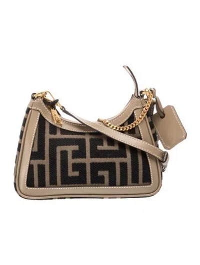 Pre-owned Balmain Leather Top Handle Bag In Neutral