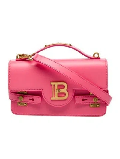 Pre-owned Balmain Leather Top Handle Bag In Red