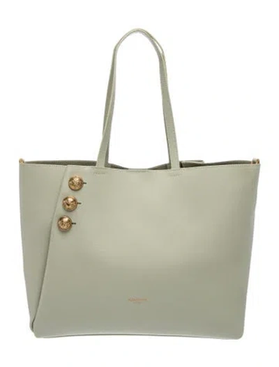 Pre-owned Balmain Leather Tote In Gray
