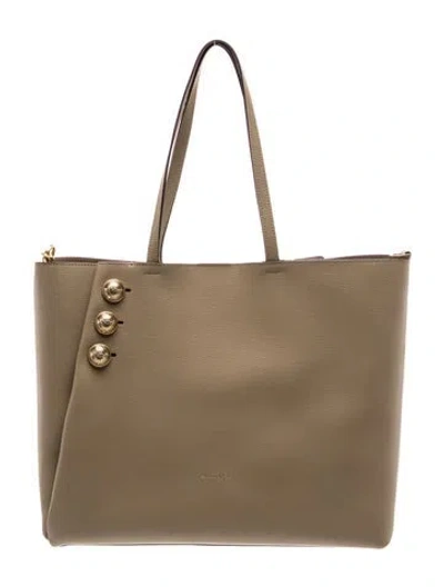 Pre-owned Balmain Leather Tote In Neutral