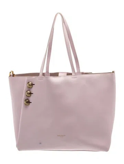Pre-owned Balmain Leather Tote In Pink