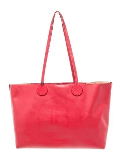 Pre-owned Balmain Leather Tote In Red